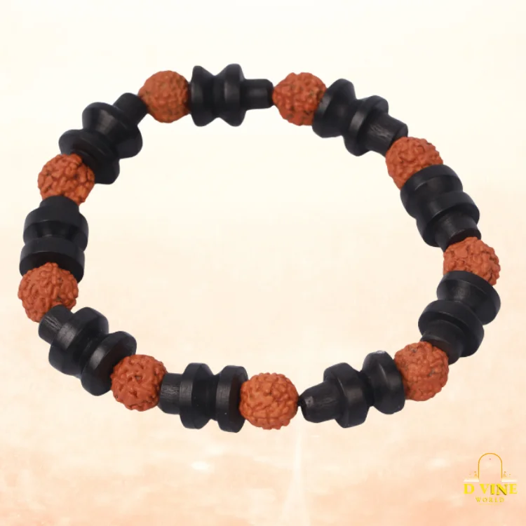 Rudraksha & Karungali Shivaling Bracelet